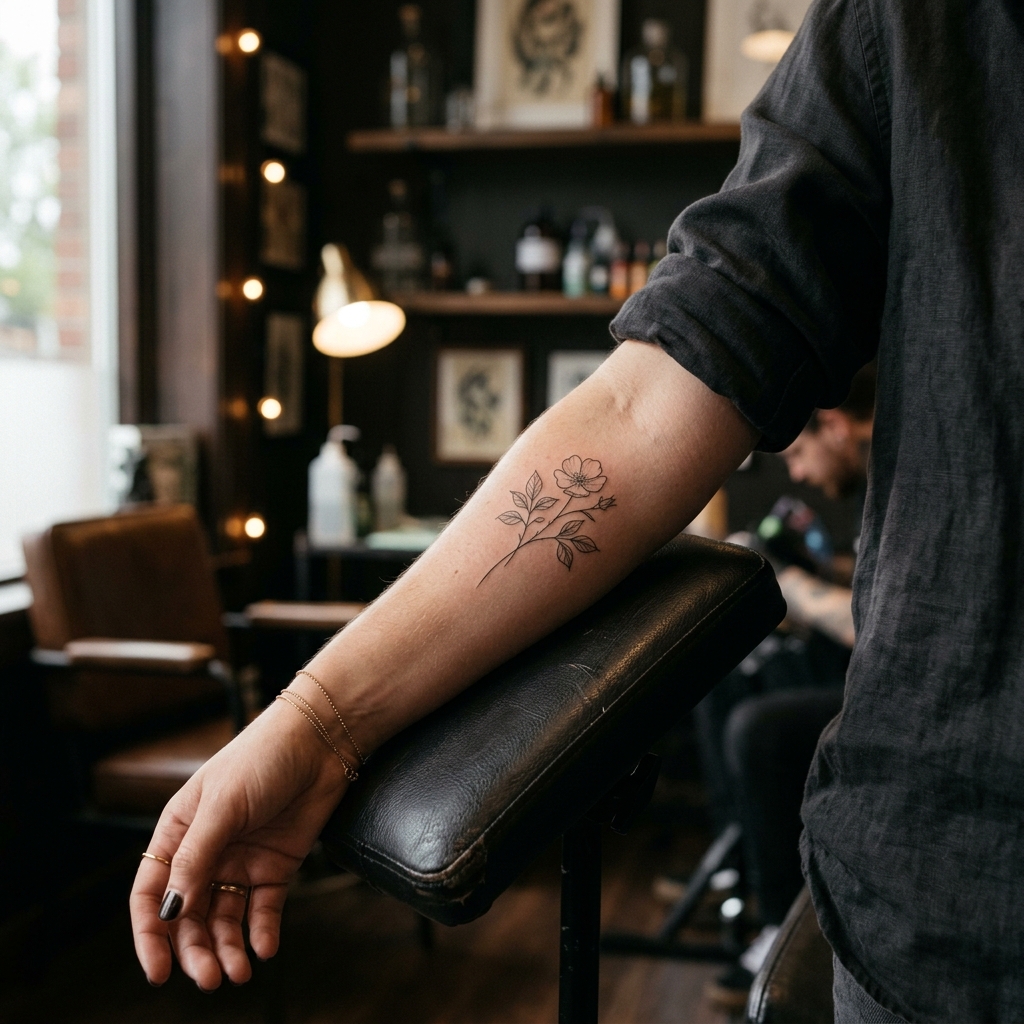 Exemplo de Tatuagem Fine Line Delicada